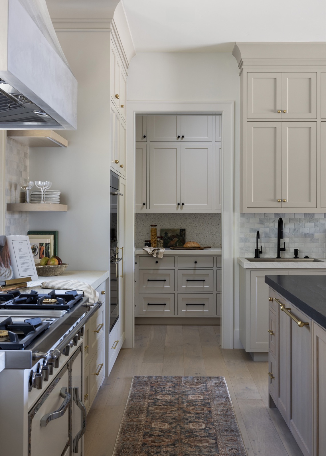 California Transitional, kitchen and pantry detail.